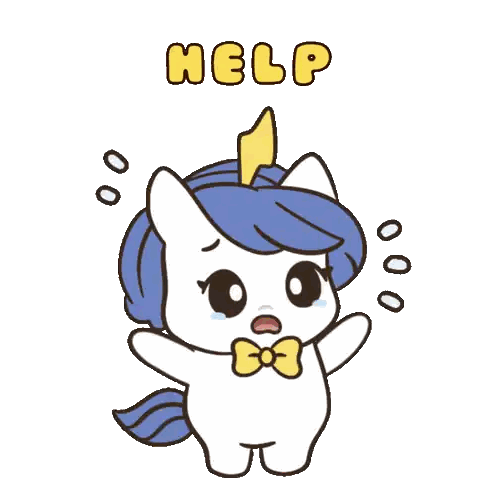 Blue-Haired Unicorn Says Help Sticker