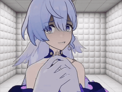 Blue-Haired Winged Girl Holding Man's Hand GIF