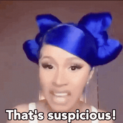 Blue-Haired Woman Saying That's Suspicious GIF