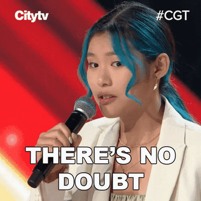Blue Haired Woman Singing Into Microphone No Doubt GIF