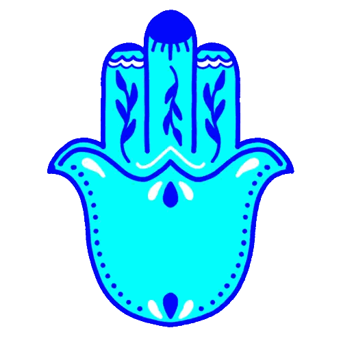 Blue Hamsa With Stop Antisemitism Now Sticker