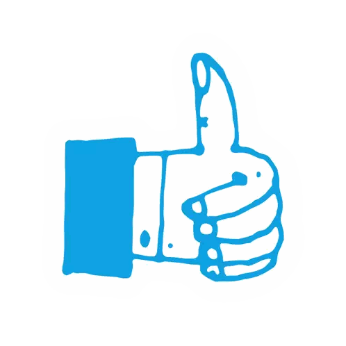 Blue Hand Giving Thumbs Up Sticker