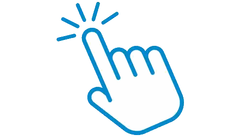 Blue Hand Pointing Right Sticker