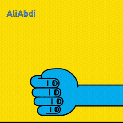 Blue Hand Thumbs Up With Aliabdi GIF
