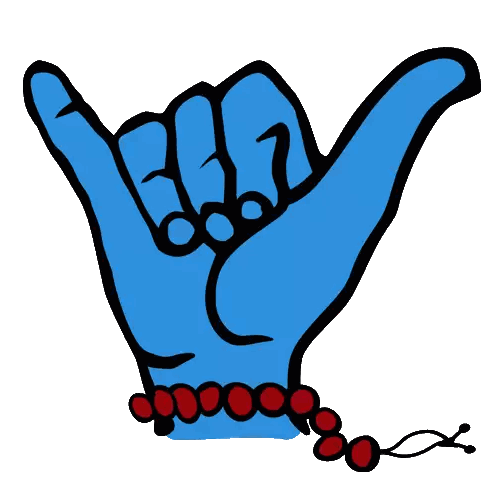 Blue Hand With Rosary Sticker