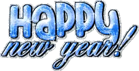 Blue Happy New Year Card Sticker