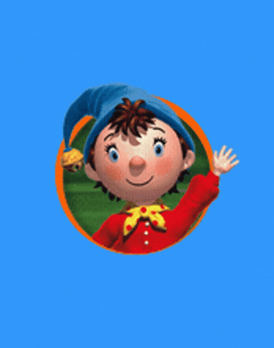 Blue Hat Cartoon Character Waving GIF