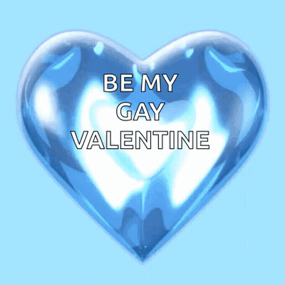 Blue Heart Be My Gay Valentine GIF