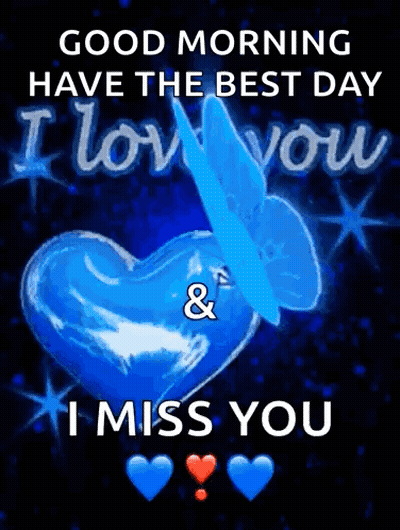 Blue Heart Good Morning I Love You GIF