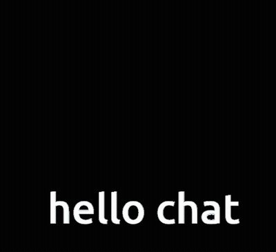 Blue Heart Hello Chat On Black Background GIF