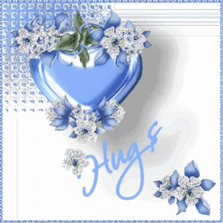 Blue Heart Hugs GIF