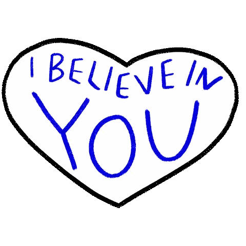 Blue Heart I Believe In You Sticker
