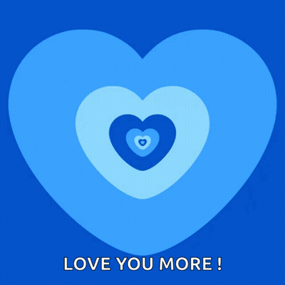 Blue Heart Saying Love You More GIF