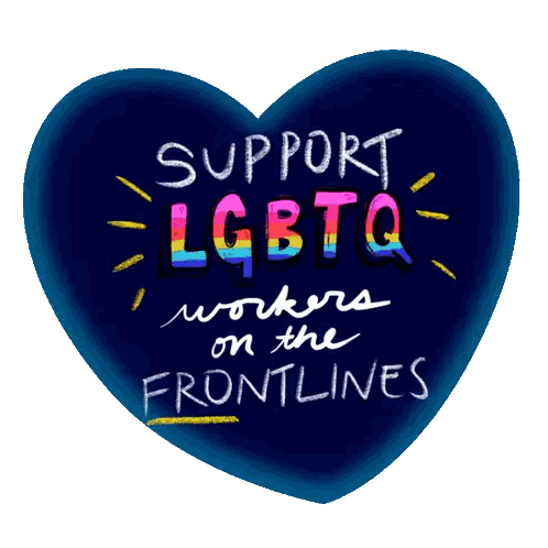 Blue Heart Support LGBTQ Workers Sticker