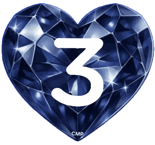 Blue Heart With 3 Sticker