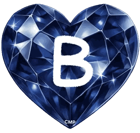 Blue Heart With B Sticker