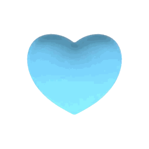 Blue Heart With Black Circle Sticker