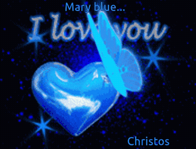 Blue Heart With Butterfly Mary Blue I Love You GIF