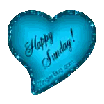 Blue Heart With Happy Sunday Sticker