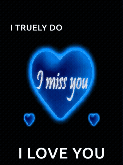 Blue Heart With I Miss You GIF