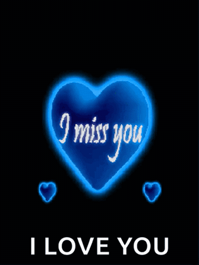Blue Heart With I Miss You GIF