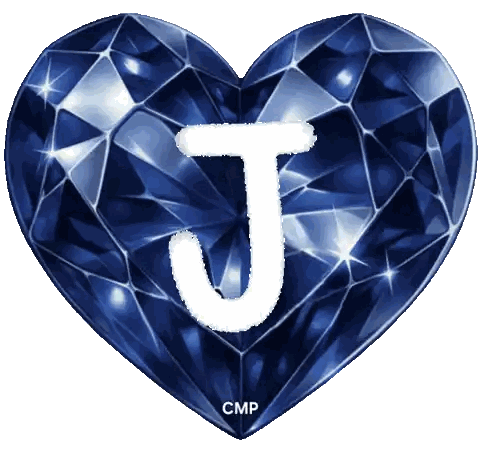 Blue Heart With J Sticker