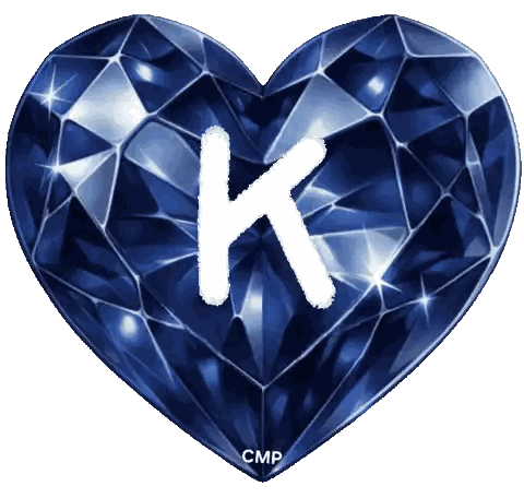 Blue Heart With K Sticker