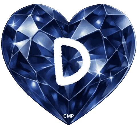 Blue Heart With Letter D Sticker