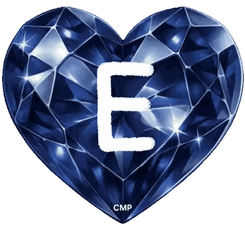 Blue Heart With Letter E Sticker