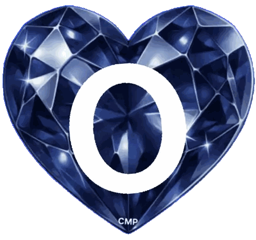 Blue Heart With Letter O Sticker