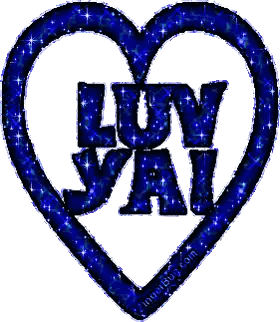 Blue Heart With Luv Ya Sticker