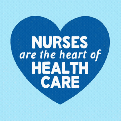 Blue Heart With Nurses And Health Care GIF