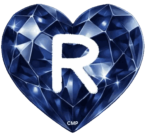 Blue Heart With R Sticker