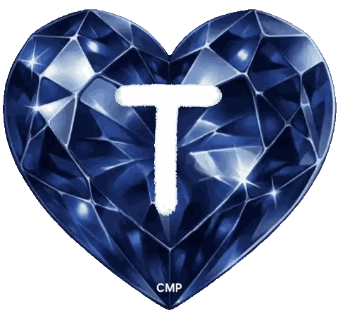 Blue Heart With T Sticker