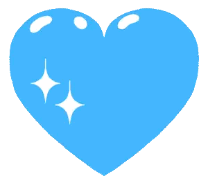Blue Heart With White Stars Sticker
