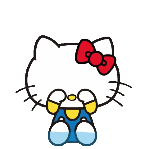 Blue Hello Kitty With Red Bow Sticker