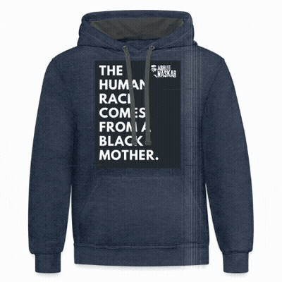 Blue Hoodie With The Human Raci Comes From A Black Mother GIF
