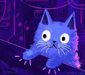 Blue Hyper Happy Cat Meme GIF