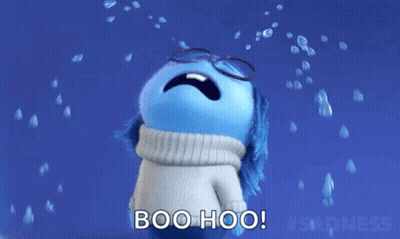 Blue Inside Out Character Crying GIF