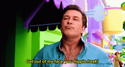 Blue Jacket Man Get Out Face Hippie Freak GIF