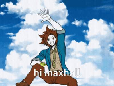 Blue Jacket Man Kneeling Hands Up Hi Maxhall GIF