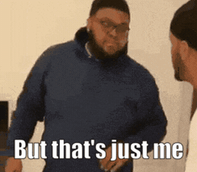 Blue Jacket Man Next To Man Says But That's Just Me GIF