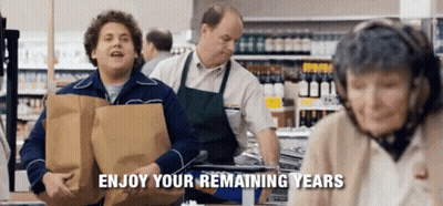 Blue Jacket Man Says Enjoy Your Remaining Years GIF