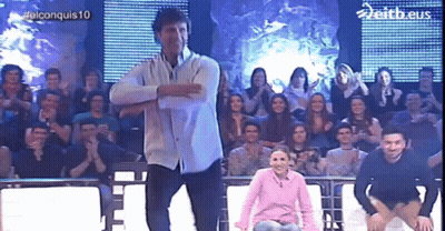 Blue Jacket Man Standing In Forest With Eitb.eus GIF