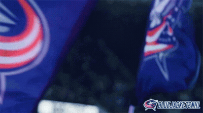 Blue Jackets NHL Logo On Blue Flag GIF
