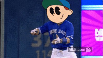 Blue Jays Baseball Player Cartoon Face GIF