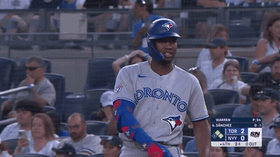 Blue Jays Baseball Player Pointing At Crowd GIF