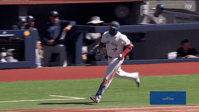 Blue Jays Baseball Player Running On Field GIF