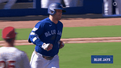 Blue Jays Baseball Player Running On Field GIF