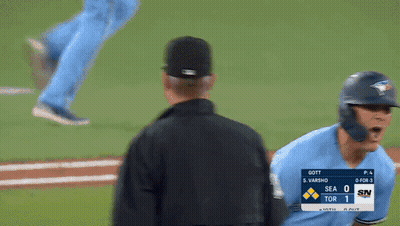 Blue Jays Baseball Player Talks To Referee GIF